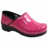 Sanita PROFESSIONAL Patent Leather Women's Closed Back Clog in Fuchsia, Size 8.5-9, PR 457406W-079-40